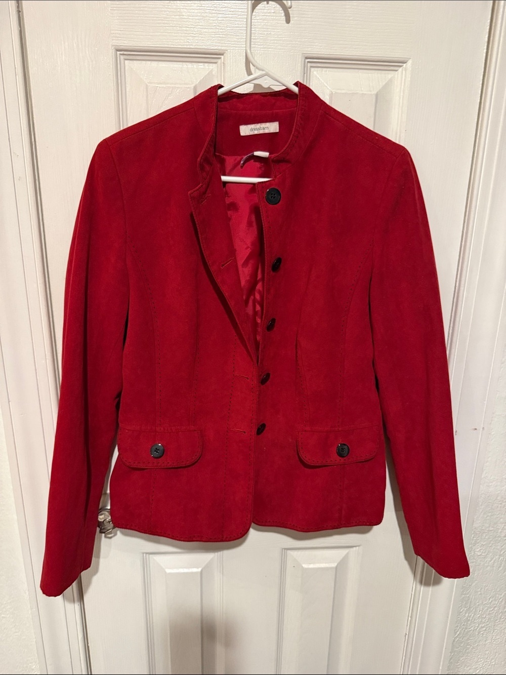 Dress Barn Red Suede Blazer Jacket